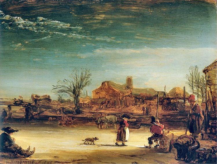 Rembrandt Peale Winter landscape oil painting image